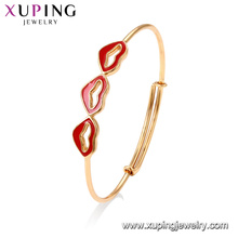 52028 Xuping Jewelry fashion Lipsticks diseño de brazalete de oro simple